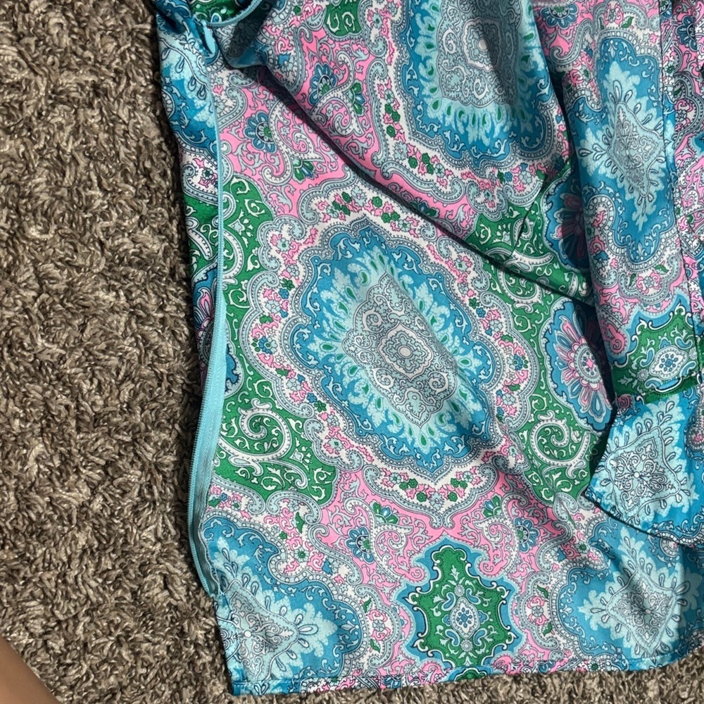 Talbots Blue and Green Paisley Blouse - Picture 6 of 10